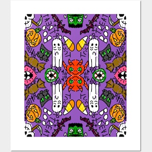 halloween doodle pattern Posters and Art
